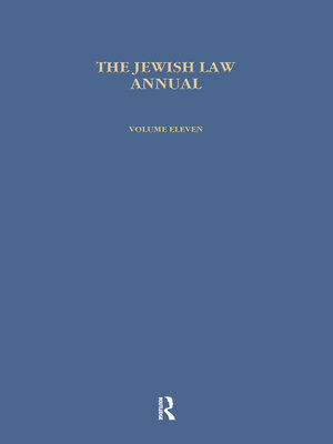 cover image of Jewish Law Annual, Volume 11